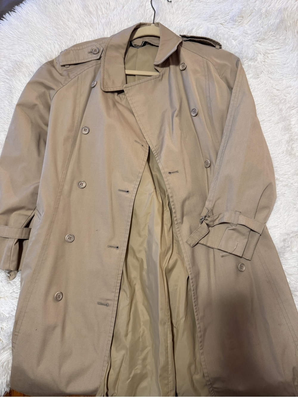 London Fog Beige Trench Coat Label Detail